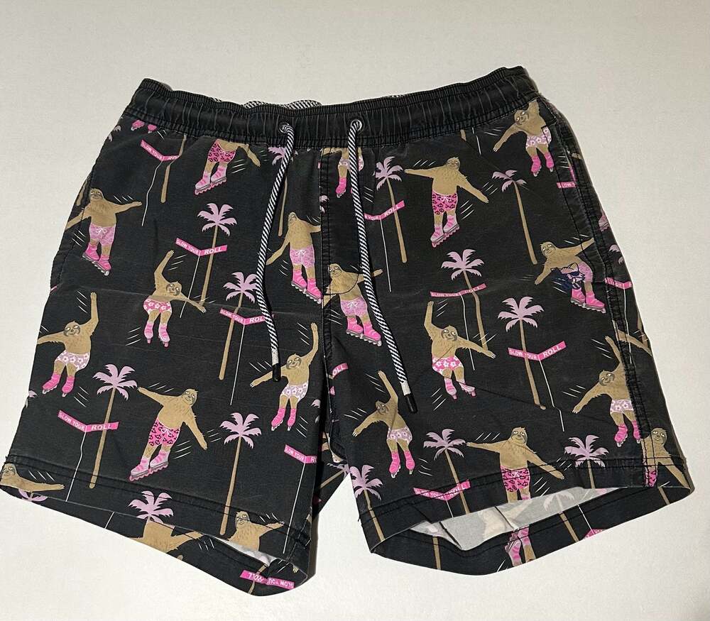 Party Pants Men's Sloth‎ Print Swim Trunks